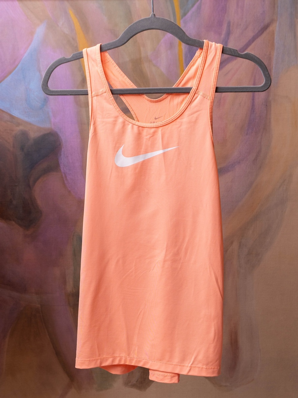 Nike Women’s Coral Racerback Tank with White Swoosh